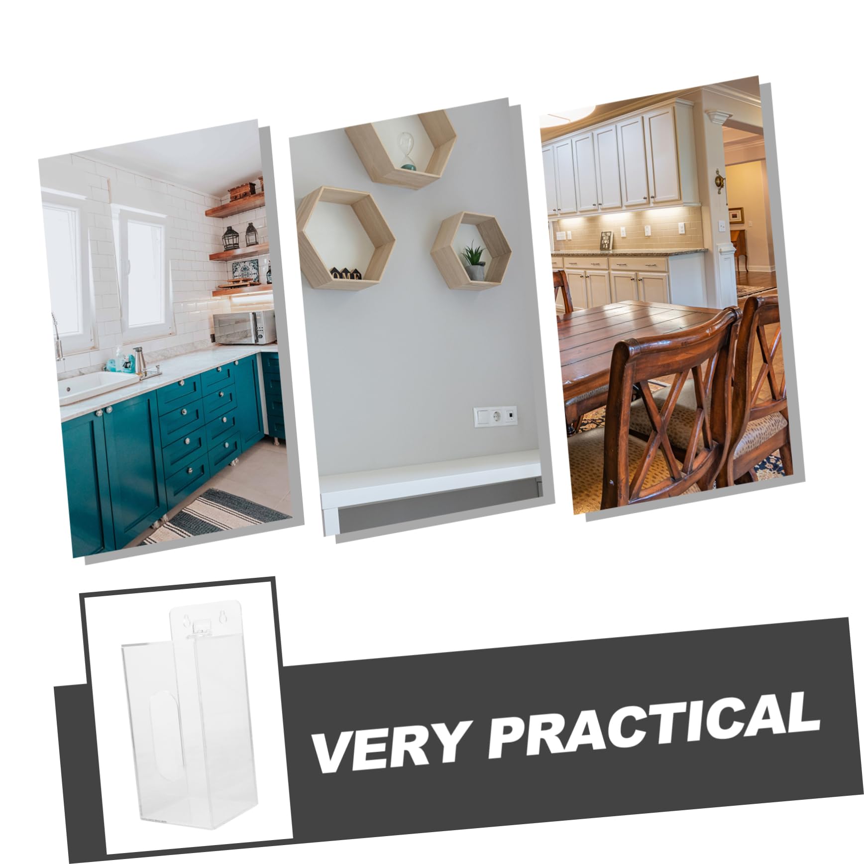 FUNOMOCYA Glove Holder Wall Mount Mask Dispenser Box Acrylic Storage for Gloves Masks