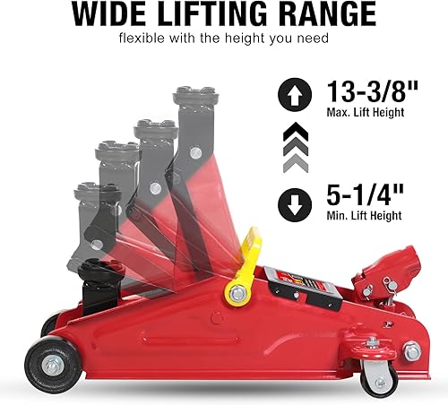 Miniatura 77 de Torin BIG RED AT82001UR - Combo de gato hidráulico de servicio/piso, con ruedas, 2 soportes de gato, 4000 libras (2 toneladas), color azul