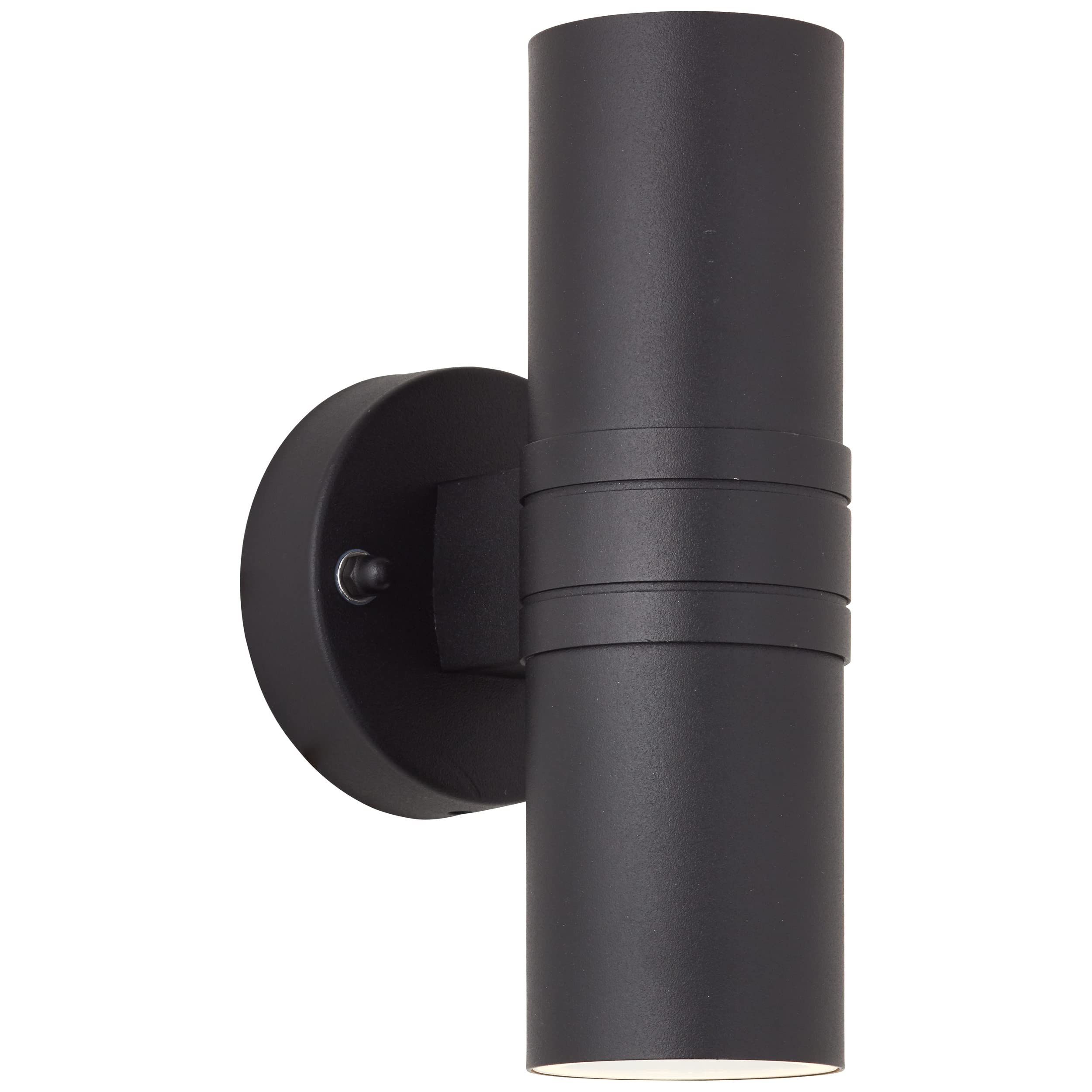 Brilliant Hanni lampa ścienna zewnętrzna LED 2 flg ochrona przed rozbryzgami wody wylot światła dwustronny czarny 500 lumenów, 2 x GU10 3 W żarówki LED w zestawie