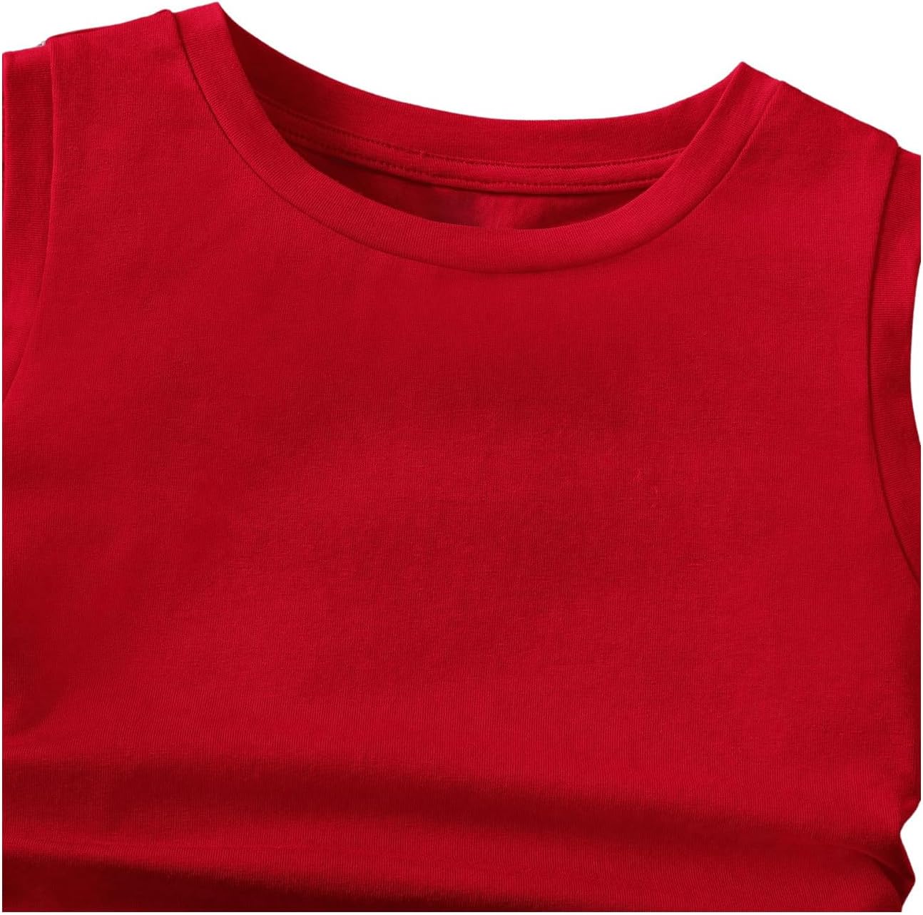 Milumia Girl's Ruched Knot Side Dance Tops Round Neck Sleeveless Solid Crop Tank Top - Image 3