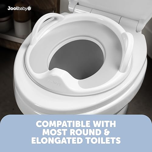 Vista 11 de Jool Baby Products - Asiento de entrenamiento para ir al baño con asas para niños y niñas, se adapta a inodoros redondos y ovalados, antideslizante
