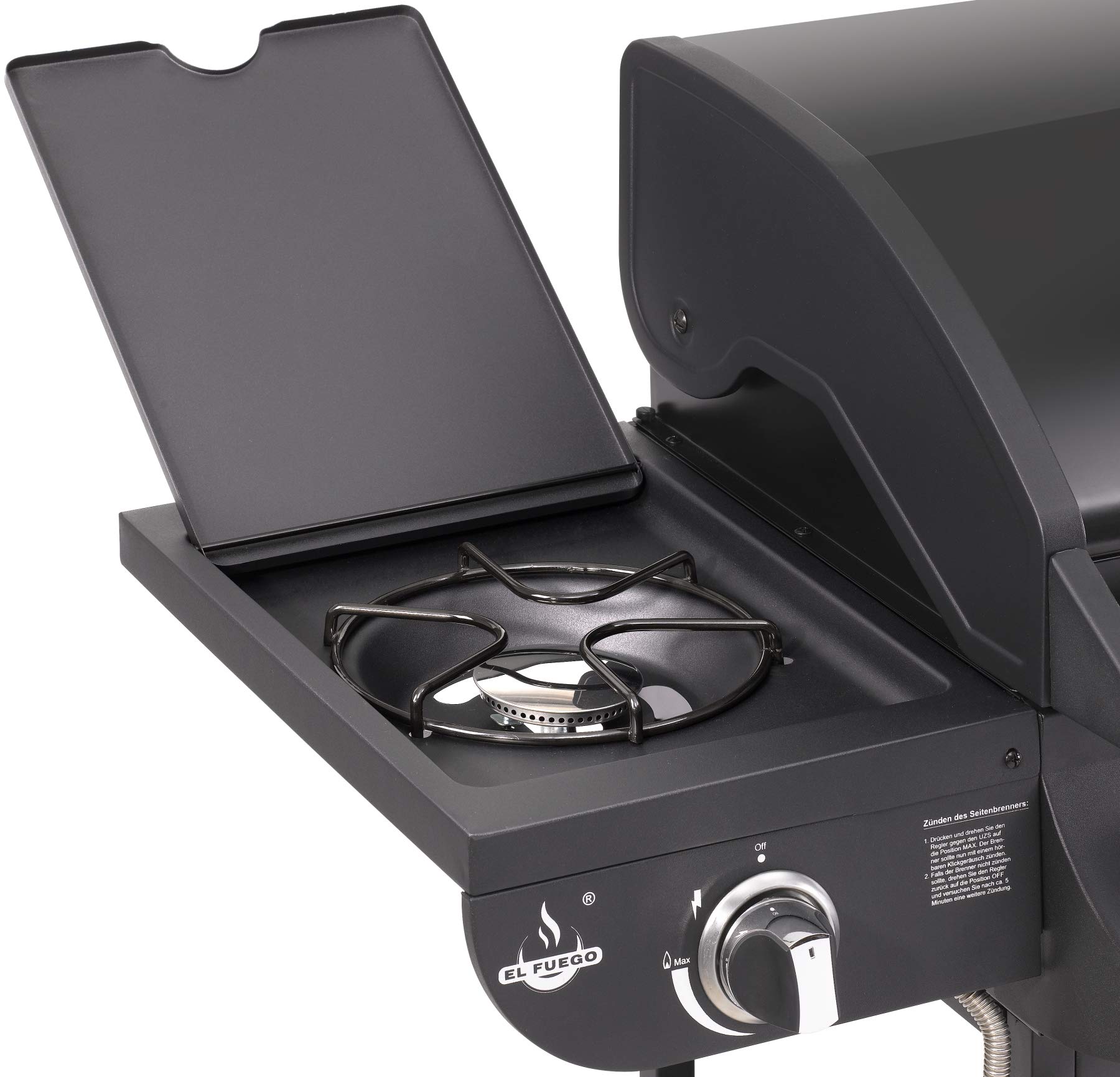 Fuego grill gazowy Columbus 3 + 1 palnik firmy EL Grill BBQ grill na kółkach, grill gazowy na kółkach