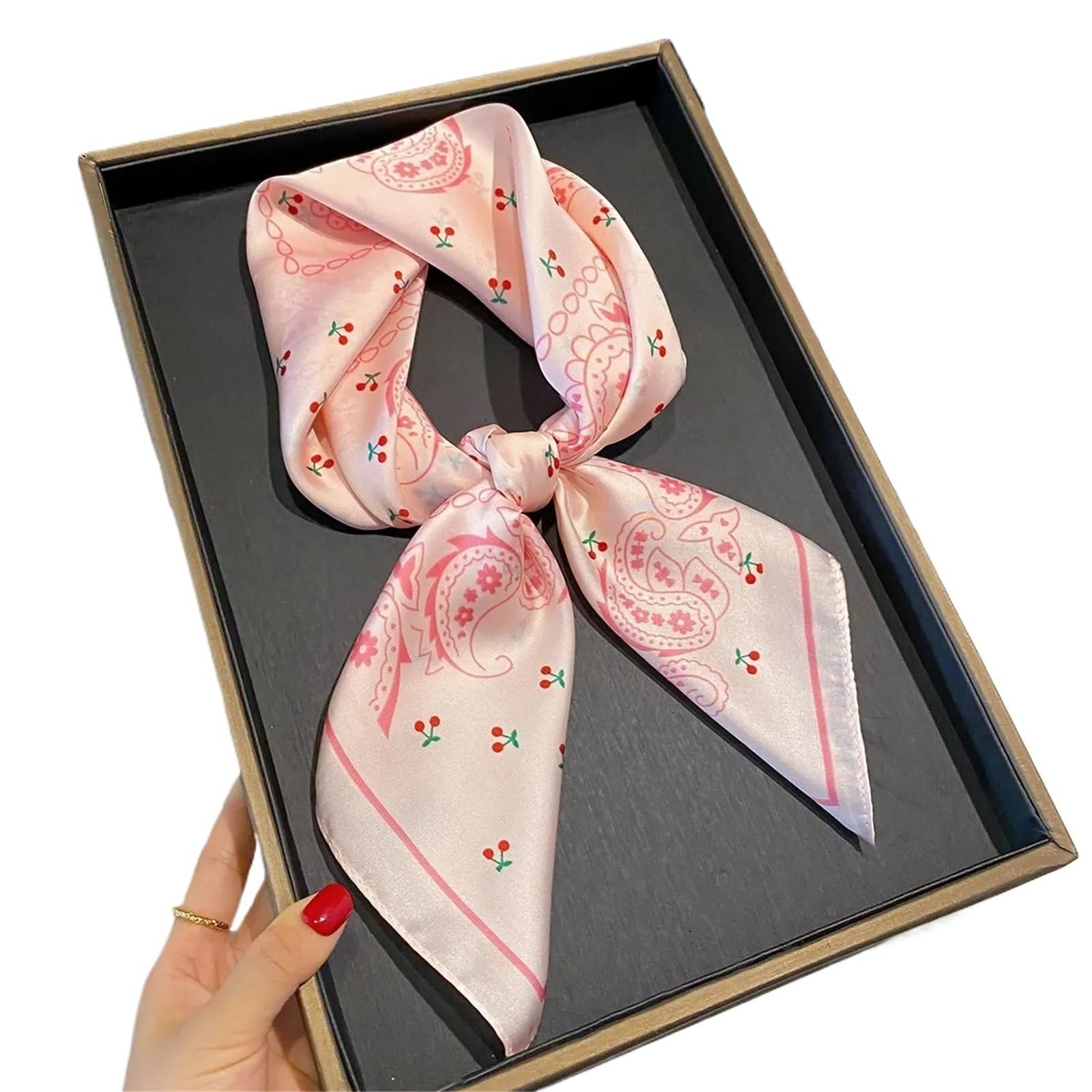 Pañuelo de satén, Bufandas de moda for mujer, 1 unidad, 70 x 70 cm, bufanda de seda con estampado cuadrado, chal decorativo, bandana for el cuello
