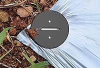 Vista 6 de AAGUT Paquete de 200 grapas de paisaje de 6 pulgadas con junta, estacas de barrera de vapor con tapas de arandela, estacas de metal para jardín