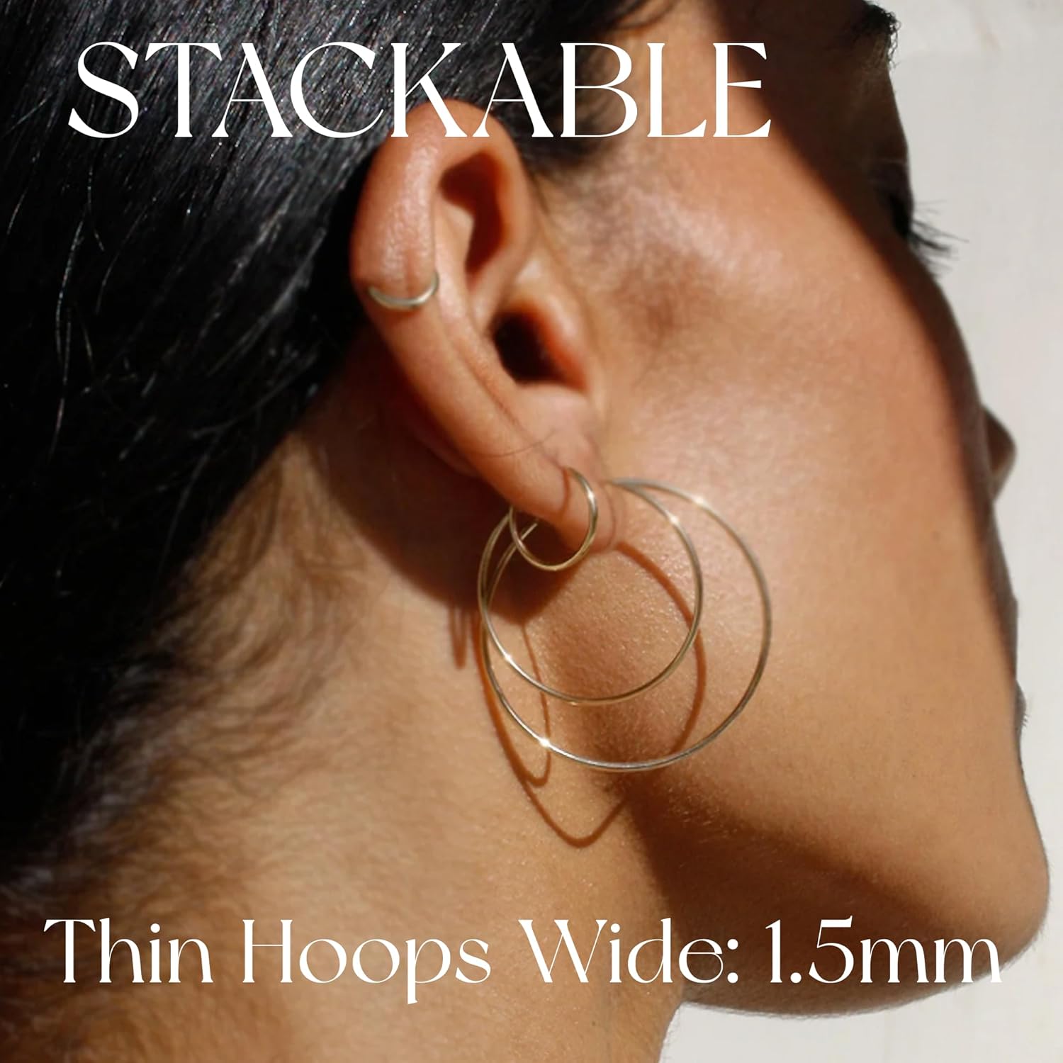 Senteria 925 Sterling Silver Hoop Earrings for Women Hypoallergenic Endless Silver Thin Hoop Earrings for women Lightweight Large Big Endless Thin Hoops Earring 30/40/50/60/70mm - Image 4