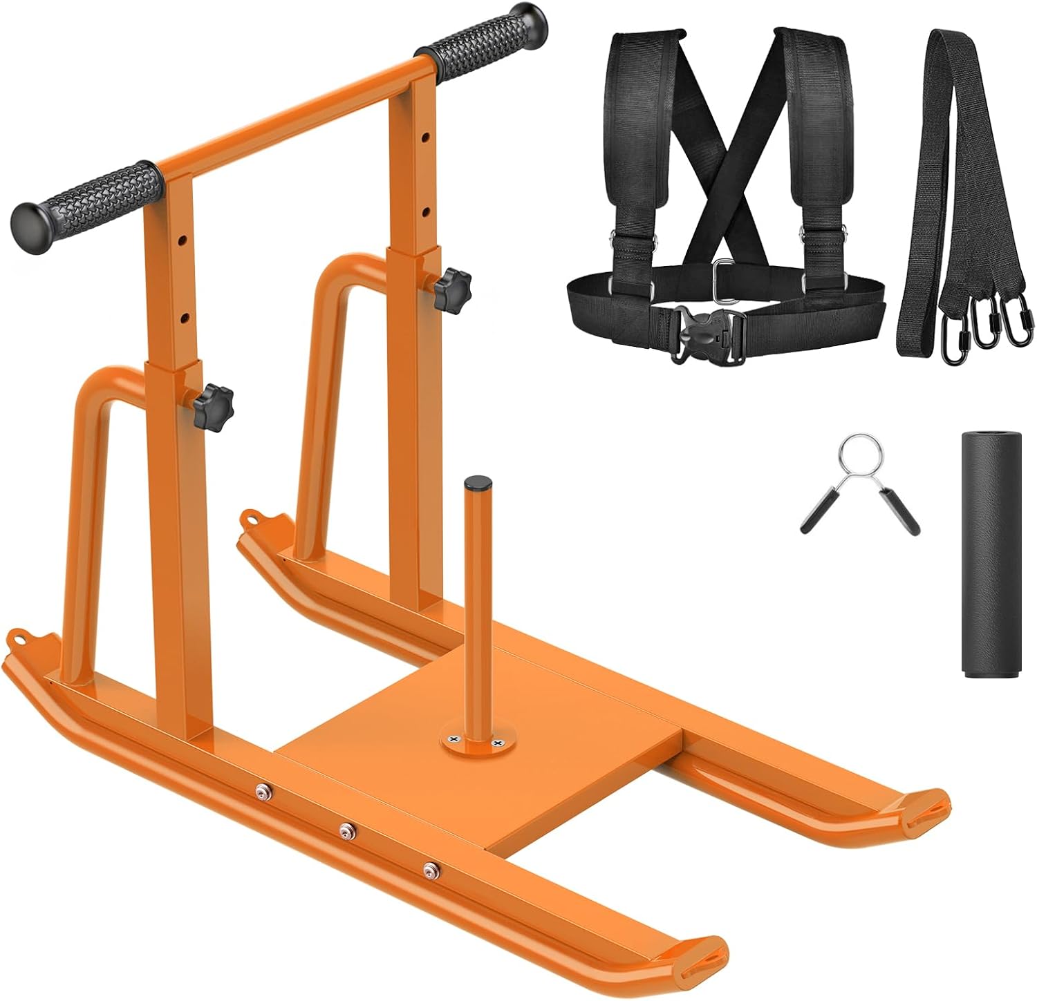 Kipika Weight Sleds for Training, Push-Pull Football Sled, Adjustable Height Handle, Heavy Duty Steel Frame Drills Sled Prowler for Running Speed, Strength, Designed for 1" & 2" Weight Plates