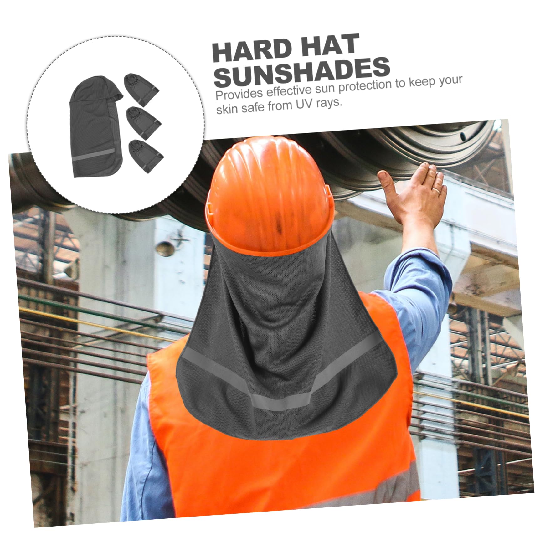 HOMSFOU Visera para El Sol Casco De Seguridad Parasol Gorra con Calavera Protector De Sudor Reflectante Viseras para Casco Gorra con Cuello Bandas Protectoras para El Sol
