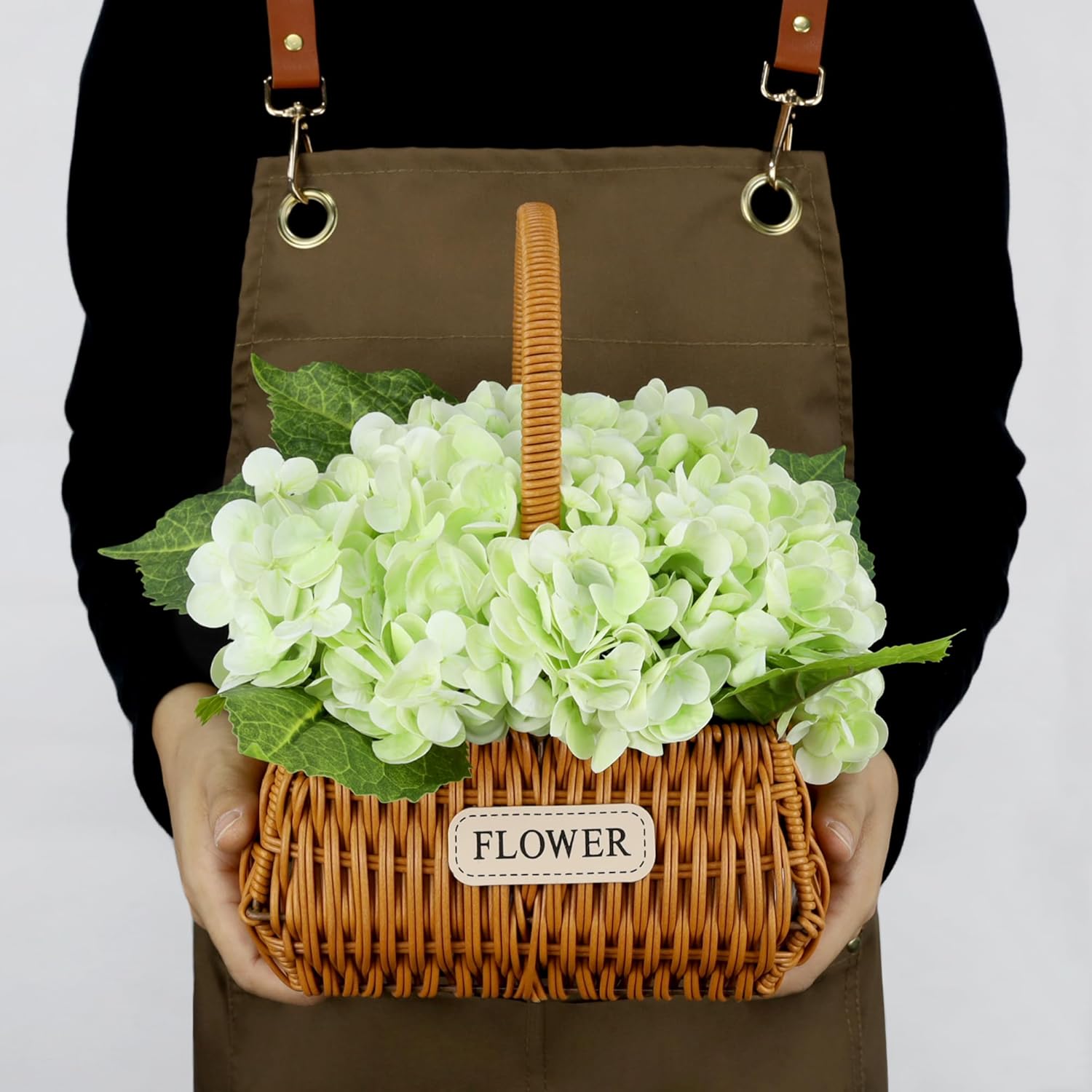 3Pcs 21 Inch Green Artificial Hydrangea Flowers Fake Hydrangea Flowers Latex Real Touch Faux Hydrangeas with Long Stem for Home Party Wedding Centerpieces Bouquets Decor - Image 3