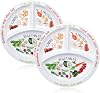 Portion Control Plate for Balanced Eating -Healthy Nutrition Plate for Adults and Teens - Melamine Dividers, Perfect for Balanced Eating and Diet Management 2 Pieces