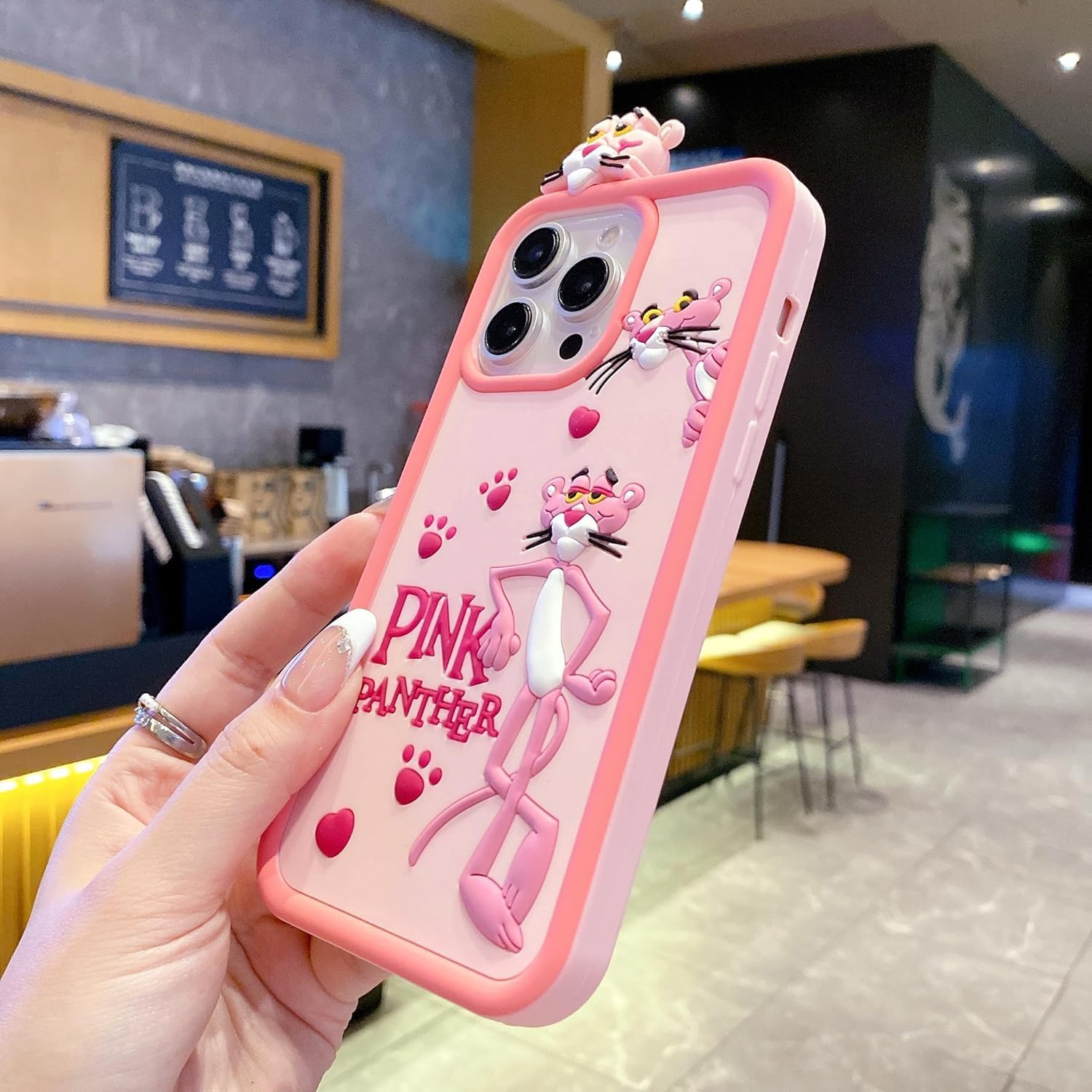 SPARKUP Pink Panther Silicone Phone Case for iPhone – Soft TPU Back Cover for Girls & Women, Cute Cartoon Character Mobile Cover, Shockproof Protective Case (iPhone 16 Pro Max) SPARKUP Pink Panther Silicone Phone Case for iPhone – Soft TPU Back Cover for Girls & Women, Cute Cartoon Character Mobile Cover, Shockproof Protective Case (iPhone 16 Pro Max)