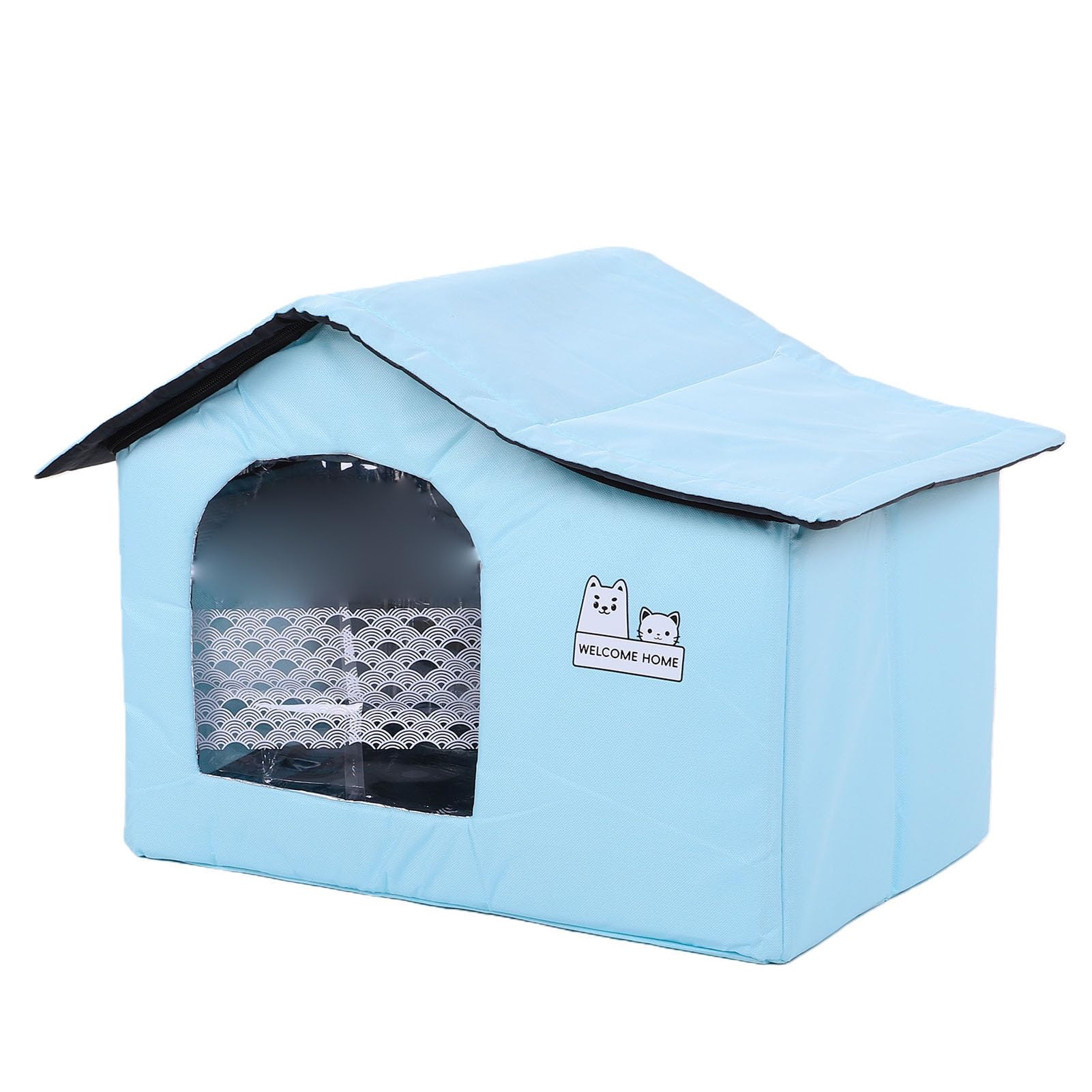 Casa para Gatos con Aire Acondicionado, Casa para Mascotas con Aislamiento de Frío de 360° y 8 Bolsas de Hielo para Perros Grandes, Medianos y Pequeños (Medio)