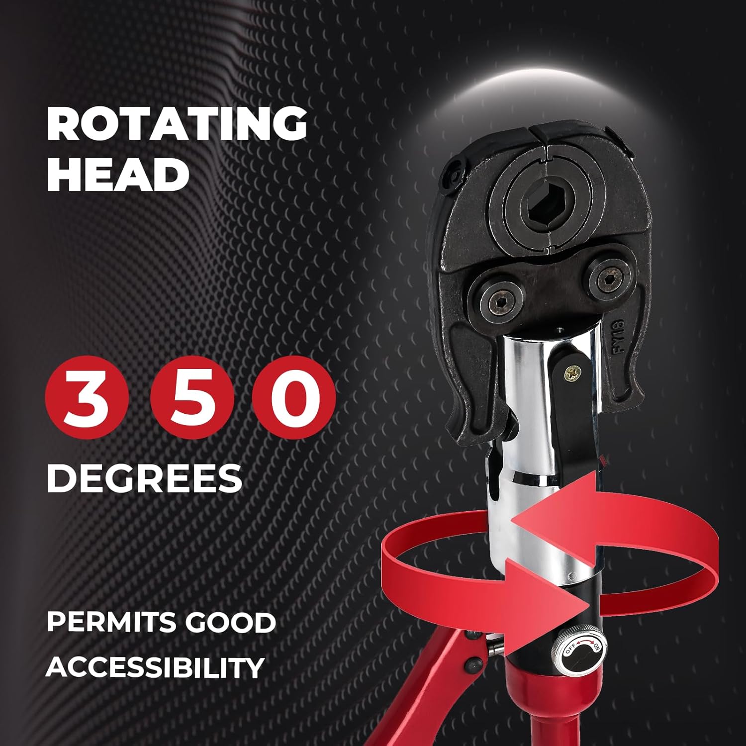 Copper Pipe Crimping Tool,Hydraulic Crimping Tool with 1/2", 3/4", 1" Jaws,Copper Tube Fittings Pipe Crimpers for Narrow Spaces and Tee Fittings