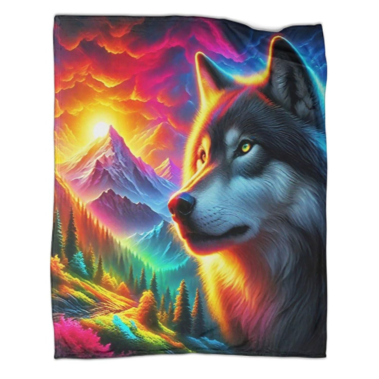 Couverture loup 3D en flanelle anti-froid pour réchauffer vos nuits et voyages