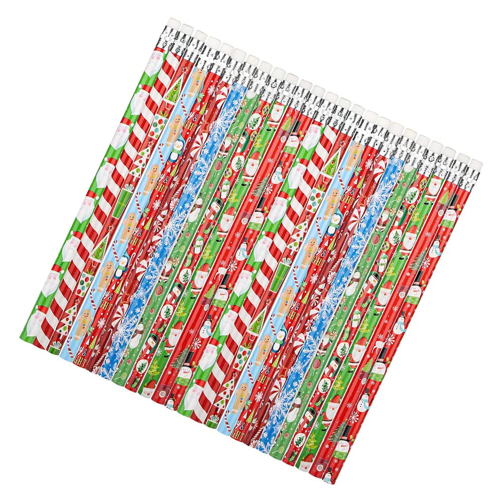 VEYLIN Christmas Pencils Kids, 32 Pack Of Xmas Pencils With Erasers