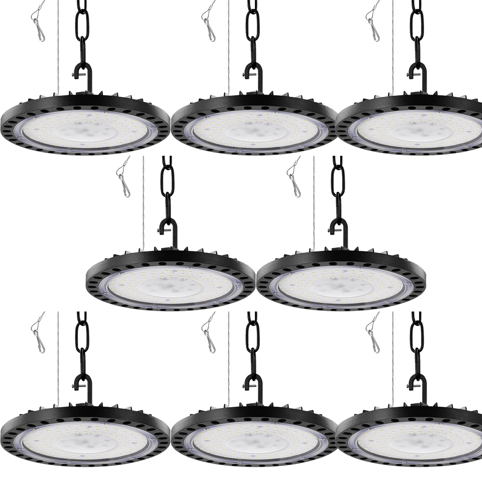 100W Industrial UFO Lamp, 10000LM LED UFO High Bay Light, 5000K-6500K Daylight White UFO Lighting, IP65 Waterproof LED Warehouse Lighting Cable for Commercial Warehouse/Workshop/Garage (100W, 10PCS) โ image 1