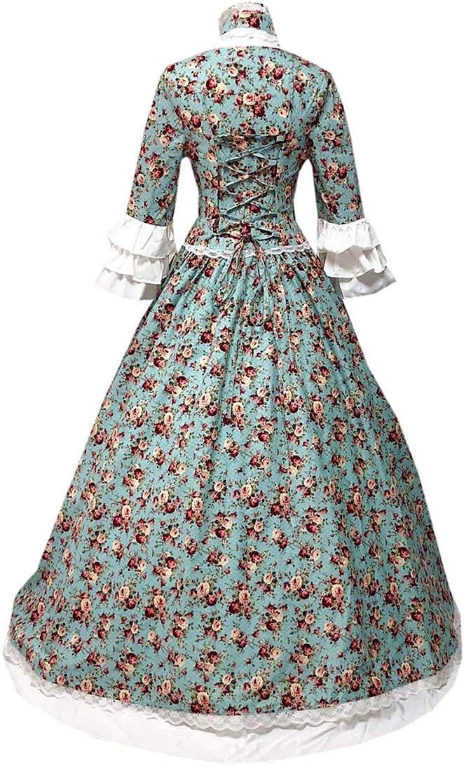 Women 1800s Victorian Rococo Dress Southern Belle Costumes Ball Gown Civil War Dresses