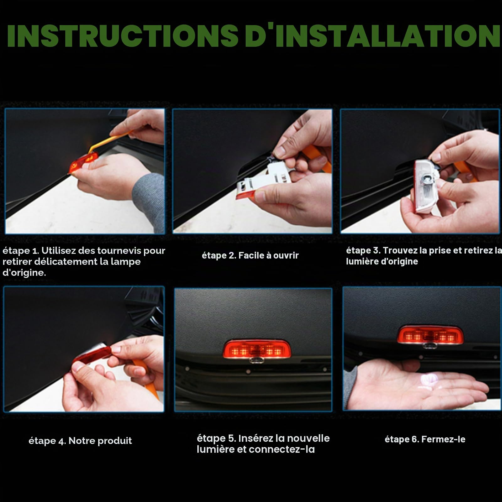 4 pièces Projecteur de Lumière de Voiture pour Porsche, Lumière de Porte de Voiture, Projecteur de Porte pour Série Cayenne/Macan/ 911/ Boxster/Cayman