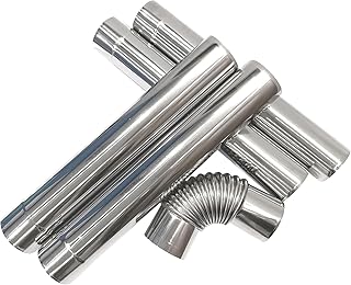 4 Stove Pipe and 90 Degree Elbow Pipe 2.36 inch Camping Wood Stove Chimney for Tent Elbow Chimney Stove Pipe for Camping