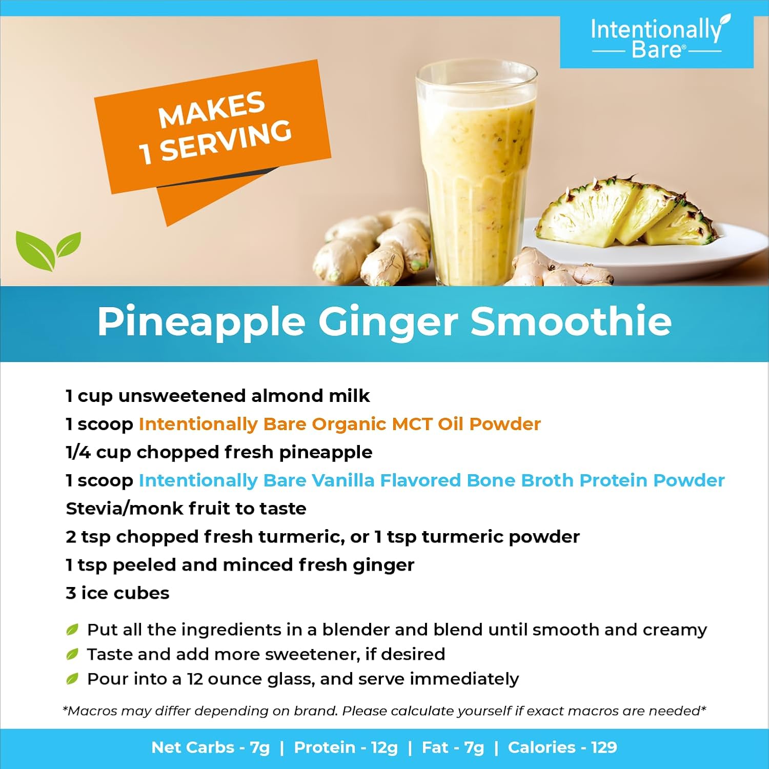 Intentionally Bare Bone Broth Protein Powder Vanilla - Grass Fed Protein Powder with Multi Collagen Peptides Type 1 2 and 3 - Dairy Free Bone Broth Powder for Skin, Gut and Joint - 20 Servings - Image 8