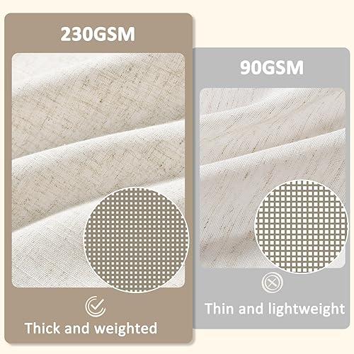 Miniatura 4 de BOODII Cortina de ducha de lino neutro, cortina de ducha de estilo bohemio con ganchos, decoración de baño, tela de arpillera ponderada negra, tela