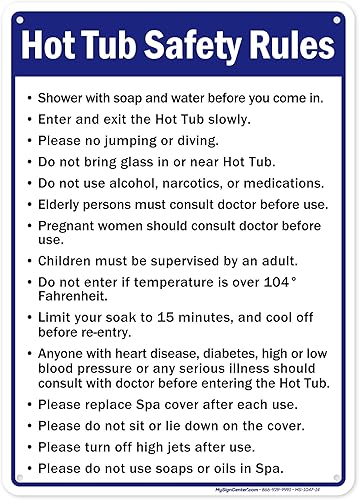 My Sign Center - Señal de reglas de seguridad para bañera de hidromasaje hecho de aluminio libre de óxido 040 uso en interiores y exteriores