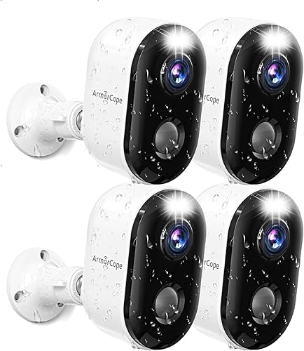 Miniatura 9 de Cámaras de seguridad inalámbricas para exteriores, visión nocturna a color de 1080P alimentada por batería, foco de detección de movimiento AI,