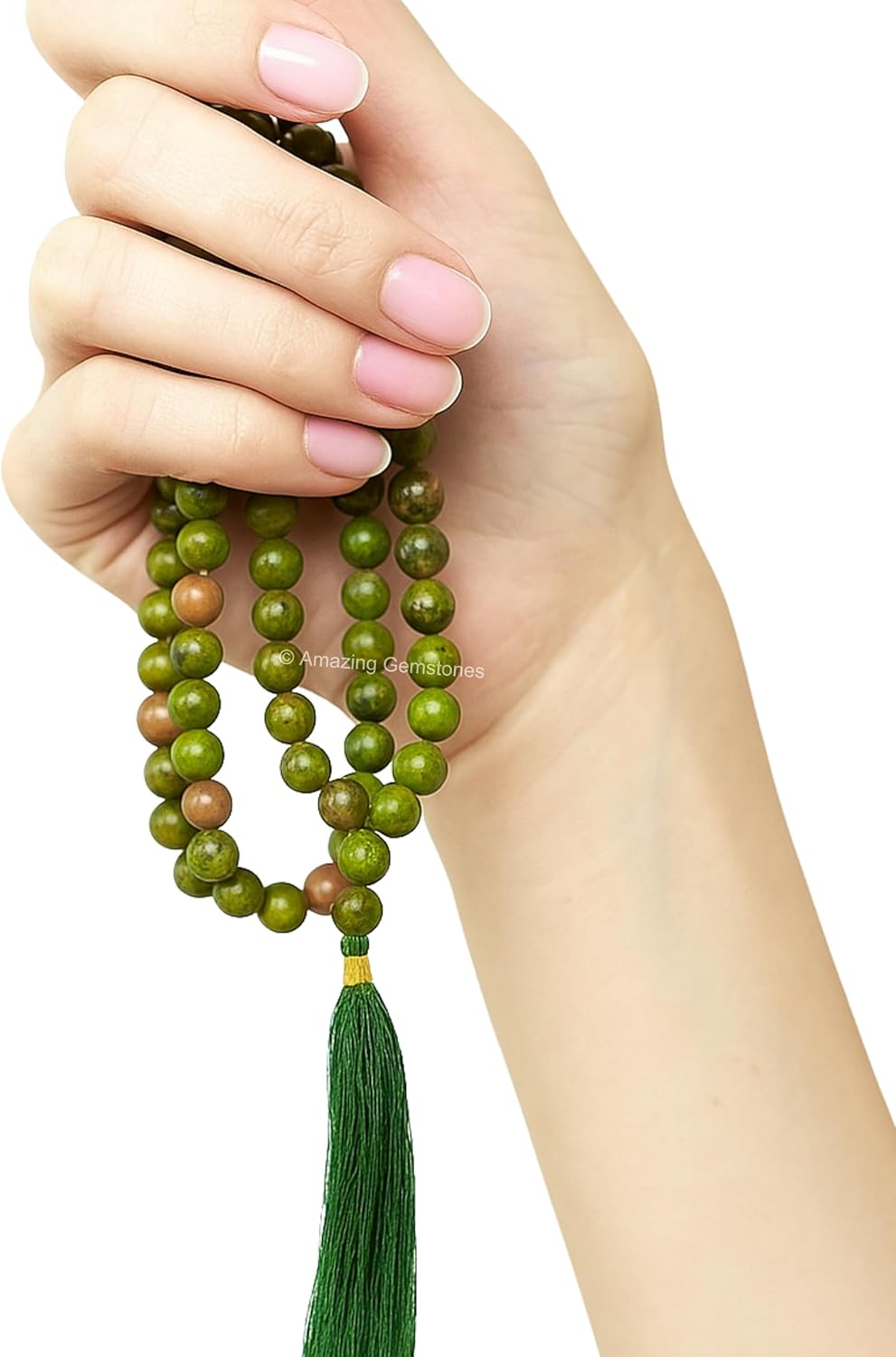 Amazing Gemstone Japa Mala 108 Prayer Beads Necklace and Wrist Mala Bracelet for Meditation