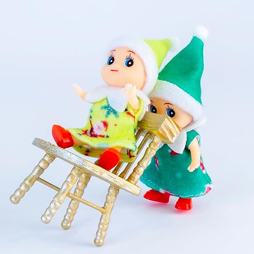 Miniatura 9 de Pequeña muñeca elfo bebé en vestido rojo