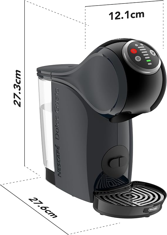 Nescafé Dolce Gusto De'Longhi Genio S Plus EDG315.CGY, Automatic Coffee Machine, Capsule Coffee Machine, Espresso Boost, Cappuccino, Energy Saving Auto Shut-Off, 15 Bar Pressure, Anthracite