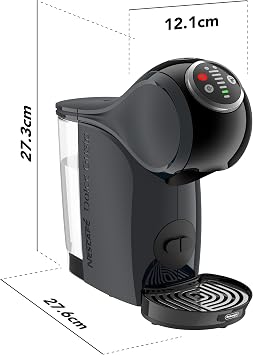 Nescafé Dolce Gusto De'Longhi Genio S Plus EDG315.CGY, Automatic Coffee Machine, Capsule Coffee Machine, Espresso Boost, Cappuccino, Energy Saving Auto Shut-Off, 15 Bar Pressure, Anthracite