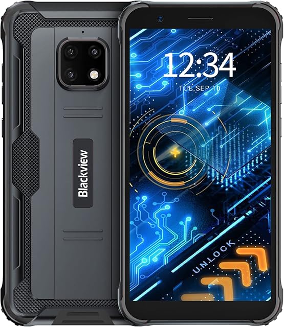 Blackview Rugged Phone BV4900S Rugged Mobile Phone,5580mAh Android 11GO Waterproof Phone,32GB/SD128GB Shockproof IP69K Tough Phone, 4G Dual SIM Free Unlocked,5.7 inch,Face ID,OTG,GPS-Black