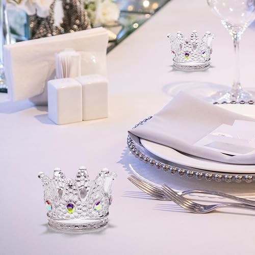 Miniatura 6 de WDHODEC Portavelas votivas transparentes, 12 unidades, candelabros de cristal con piedras preciosas para centro de mesa, decoración de cumpleaños de