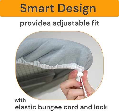 Miniatura 5 de SAVUK Funda para tabla de planchar y almohadilla de tamaño estándar de 18 x 49 pulgadas, grande extra ancha, ajuste de borde elástico ajustable,