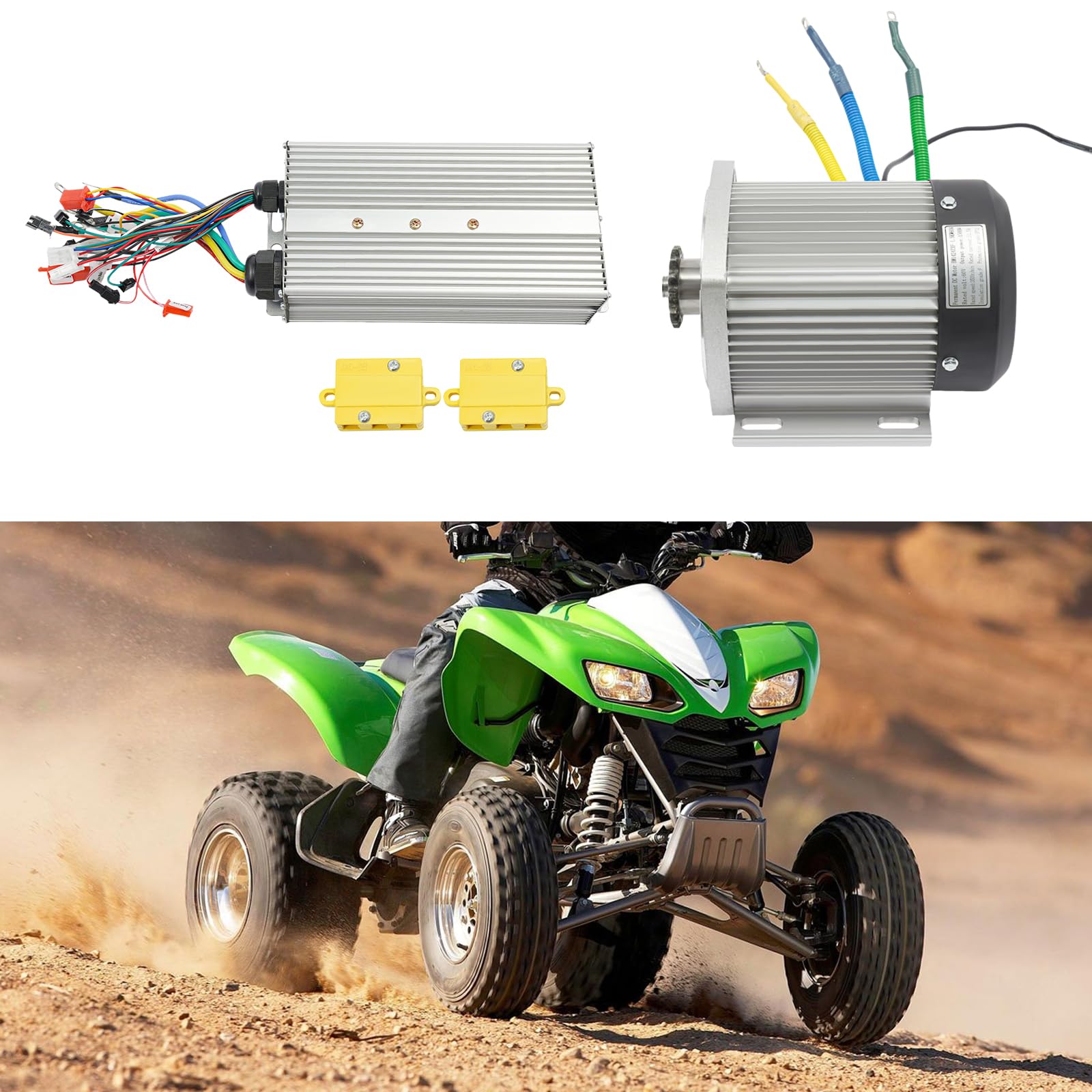 60V 1500W BLDC Motor Kits, 31.5A Speed Controller Brushless DC Motor Kits, 3500 R/Min Mid Motors Speed Controller, for Electric Scooter, E Bike, Motorcycle DIY Conversion