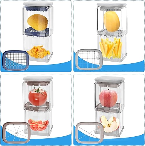 Miniatura 8 de French Fry Cutter 4-in-1, Potato Cutter for Fries, Onion Dicer, Food Chopper & Apple Slicer – Manual Hand Vegetable Cutter with 4 Blades Caja de