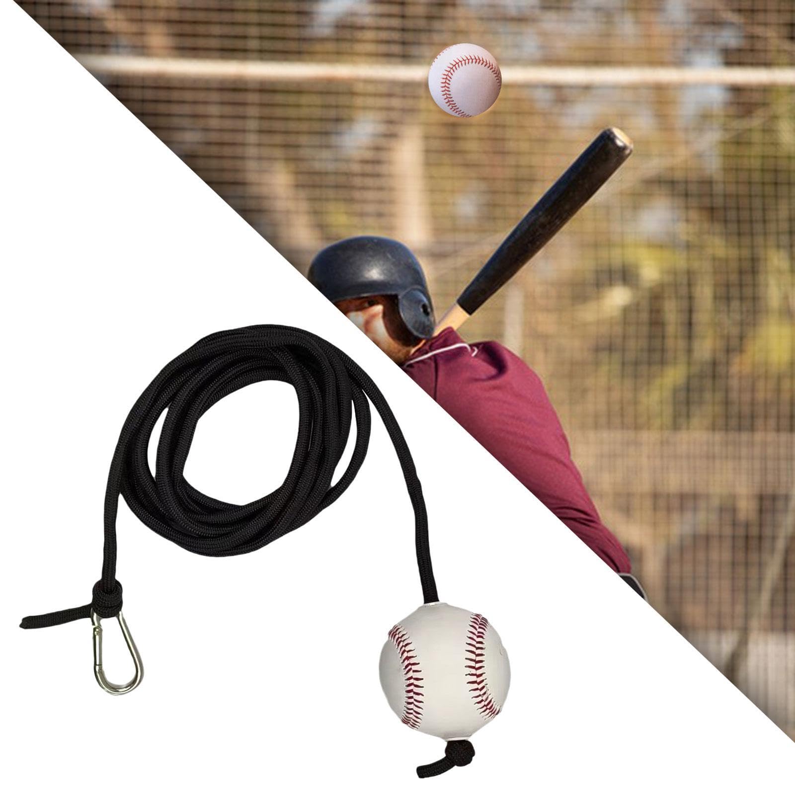 Set D’entraînement Baseball – Balles Avec élastique, Portable, Noir