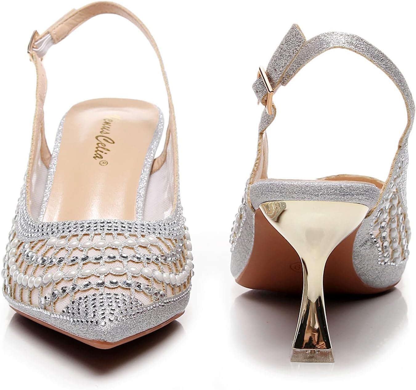 VenusCelia Women's Charming Lady Slingback Pump Shoe - Image 4