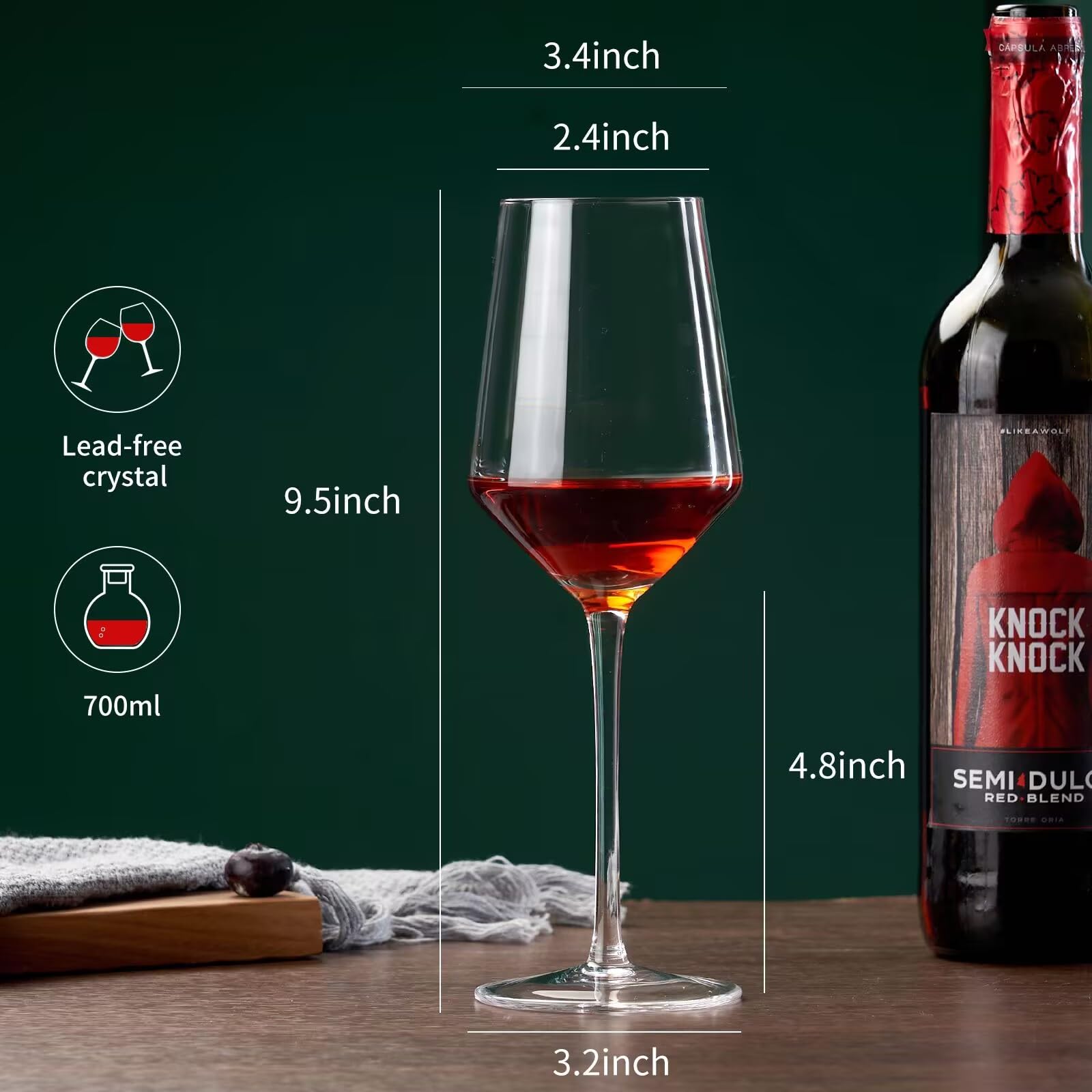 ACHEER Juego de 6 copas de vino sopladas a mano