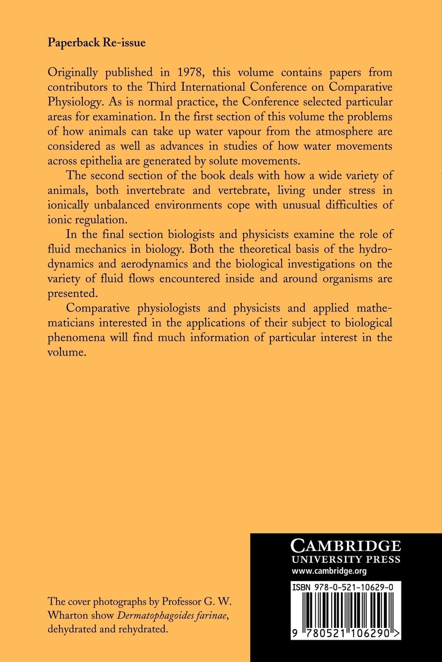 Comparative Physiology: Water, Ions and Fluid Mechanics