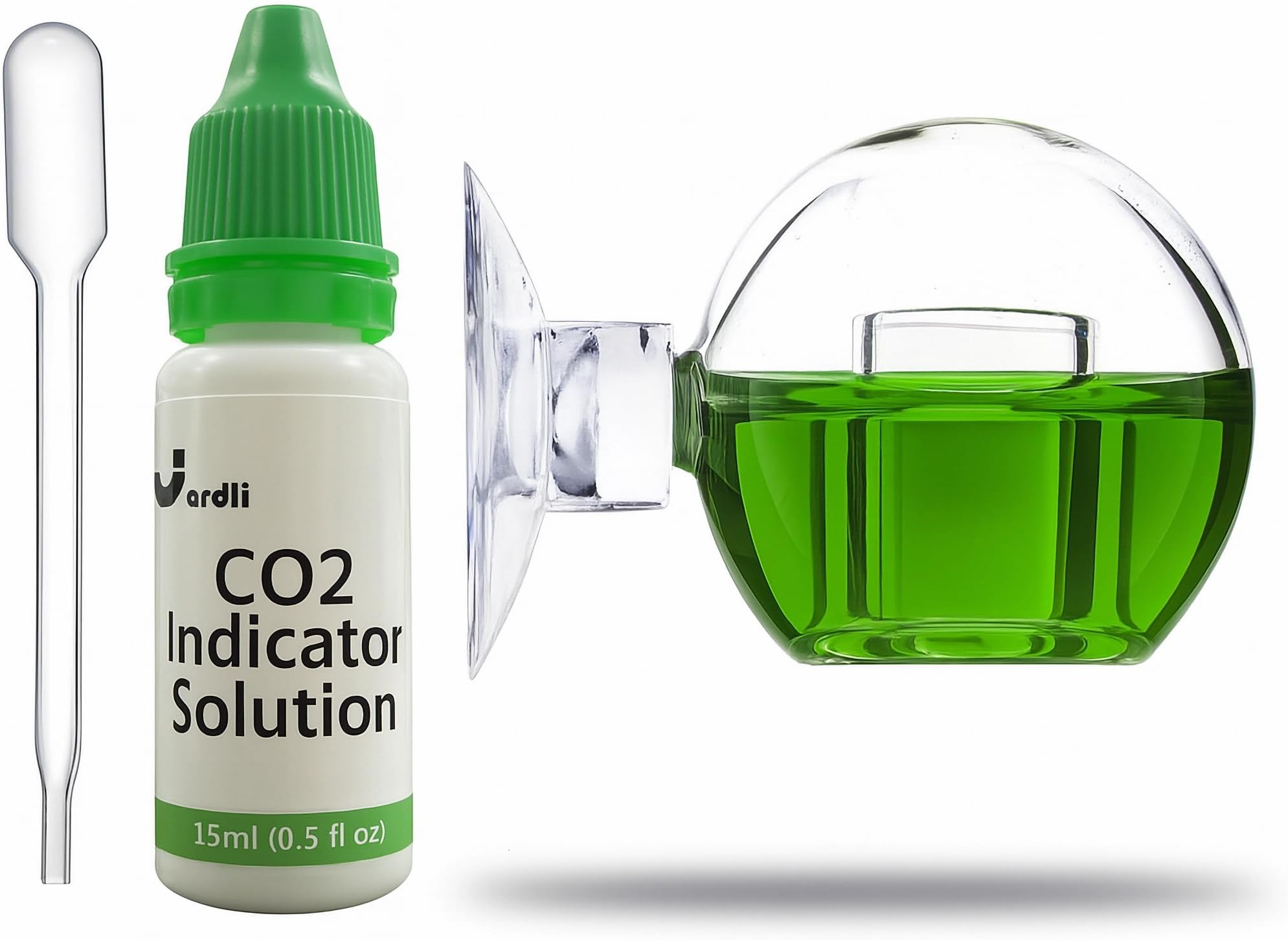 Glass CO2 Drop Checker – CO2 Monitor Kit for Aquarium Planted Tank CO2 System (Drop Checker with Solution)