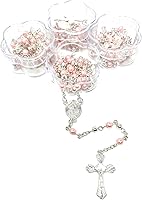 Vista 2 de YRP (12) PCS - Bautismo, Rosario de la Primera Comunión Recuerdos de Perla Rosa para Primera Comunión Niña Niño