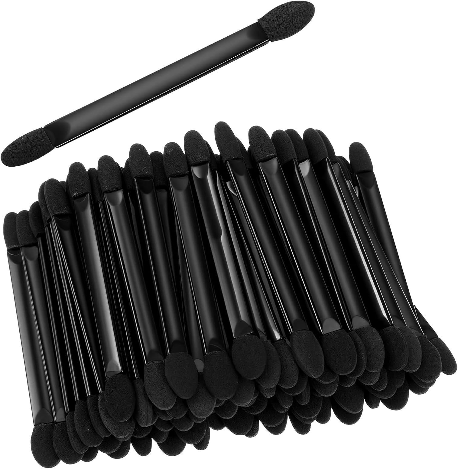 100Pcs Double Ended Eyeshadow Applicators Sticks Disposable Makeup Applicators Dual Sides Eye Shadow Sponge Brushes Professional Sponge Tip Eyeshadow Brush Cosmetic Tool for Girls Lady Women Makeup