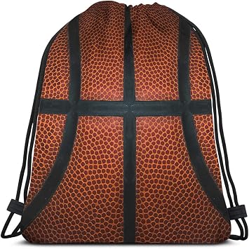 Basketball Drawstring Bags Backpack Bag Game Leather Texture Spot Sport Red Black Color Team Popular Art Cool Ball Sport Gym Sack for Men Women