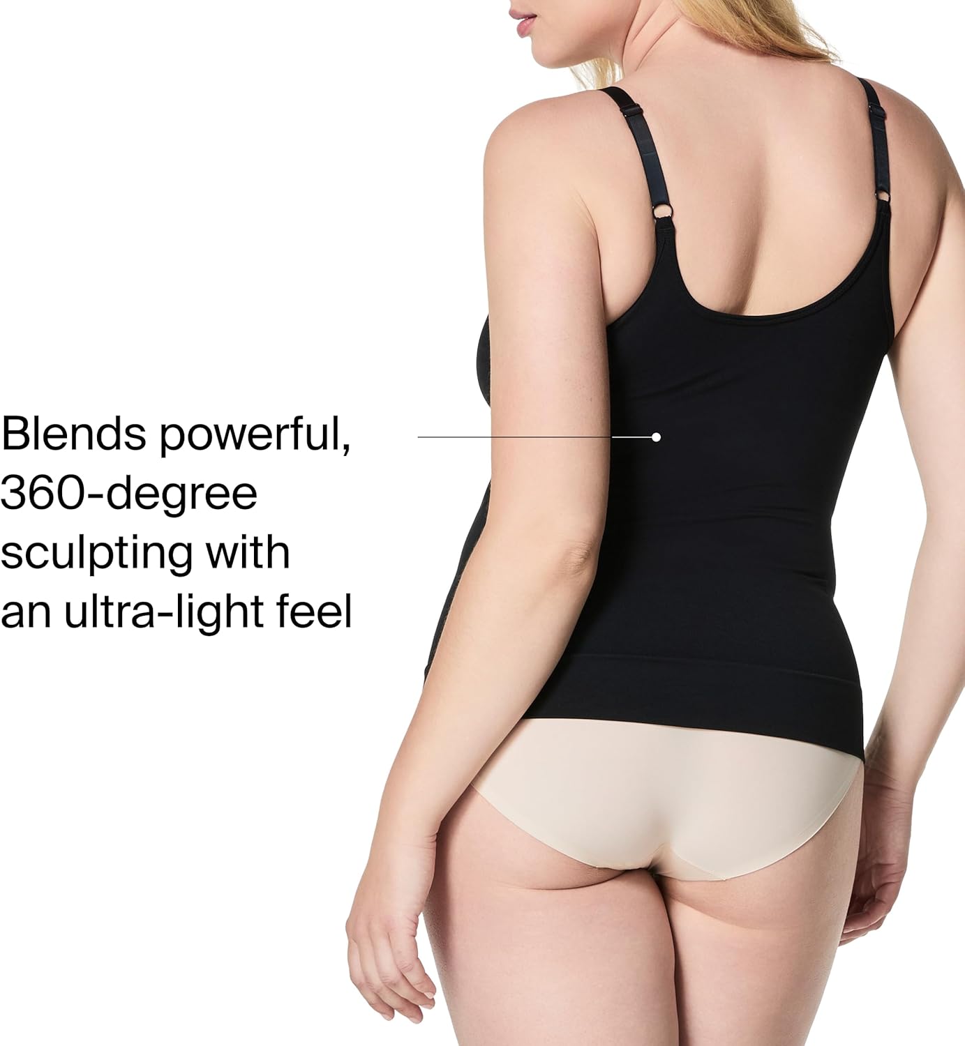 SPANXsculpt Power Series Cami - Camisole Shapewear for Women - Adjustable Straps - V Neck - Soft, Seamless Cami