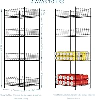 Vista 2 de smusei Organizador de estantes de botellas de agua de 4 niveles, organizador de almacenamiento de agua embotellada independiente para piso, soporte