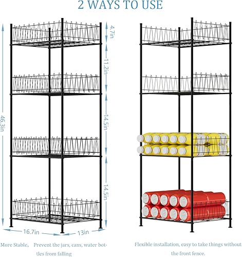 Miniatura 2 de smusei Organizador de botellas de agua, 4 niveles, organizador de almacenamiento de agua embotellada para piso, dispensador de latas de soda de