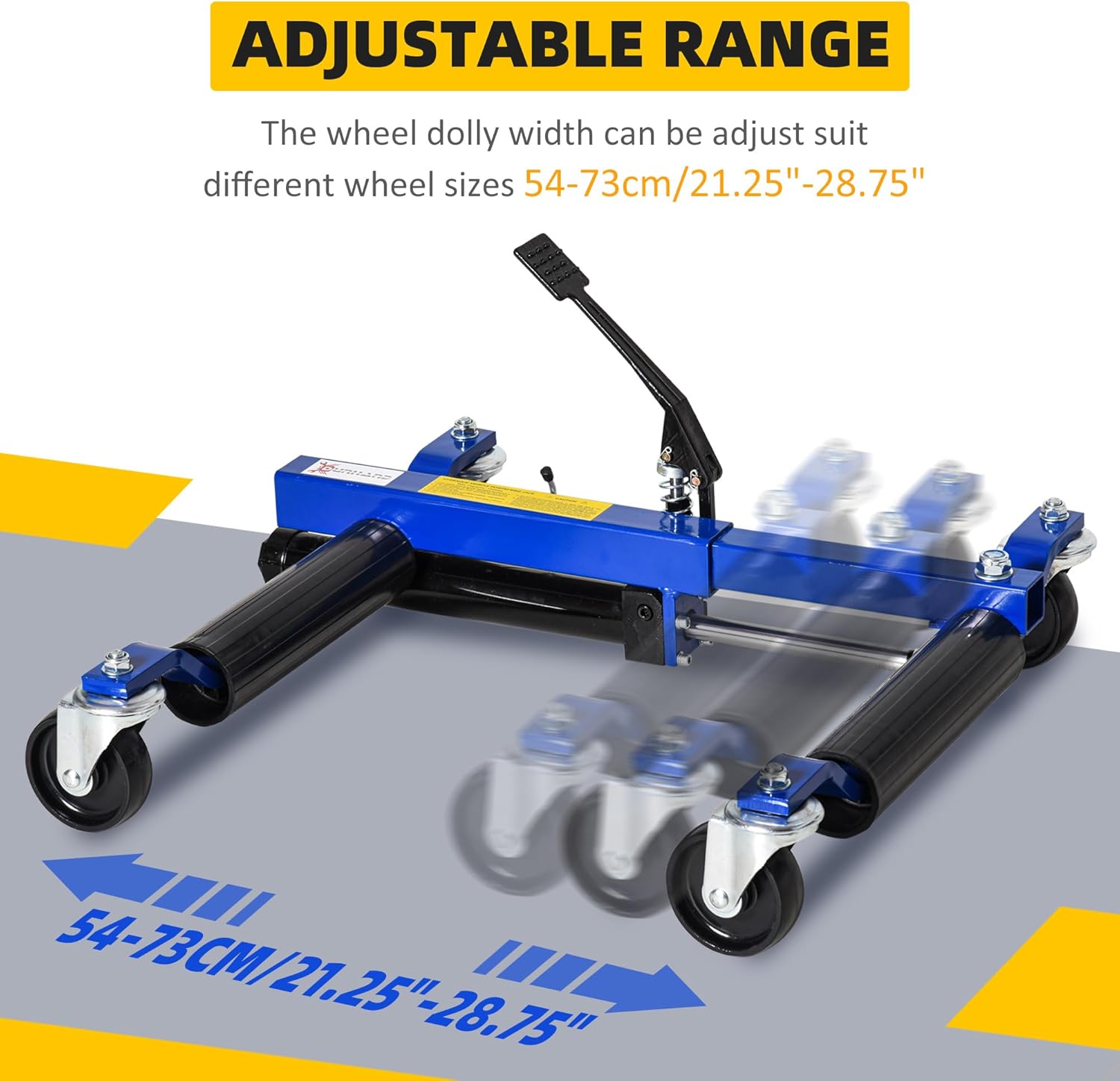 DURHAND Hydraulic Wheel Dolly Tire Jack with Ratcheting Foot Pedal for Vehicle Positioning for Car Truck RV Trailer, 1500LBS, Set of 1