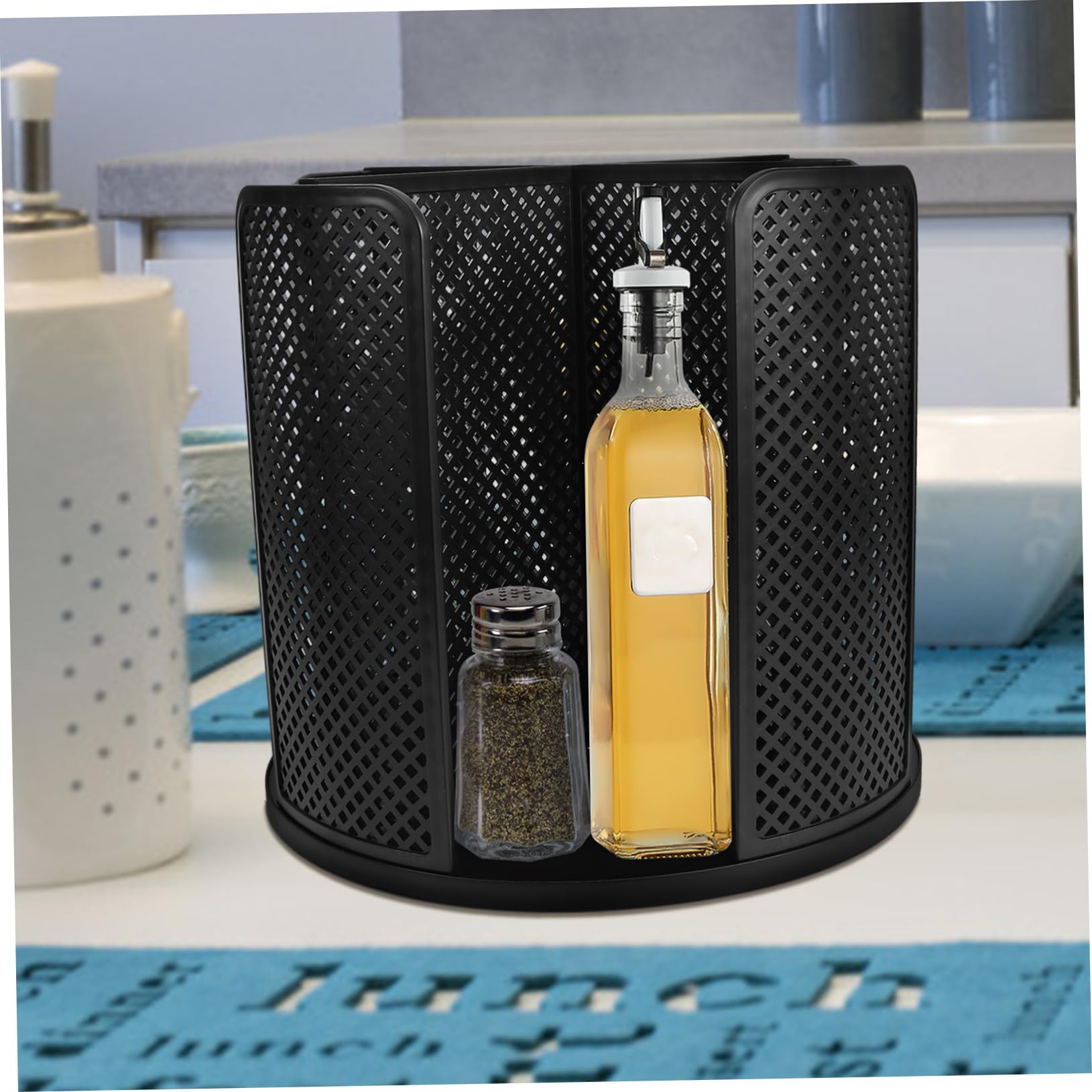 Organizador Giratorio para Especias, Almacenamiento de condimentos de Cocina para fácil Acceso en Espacios Estrechos, admite Varias Botellas y frascos de Especias.