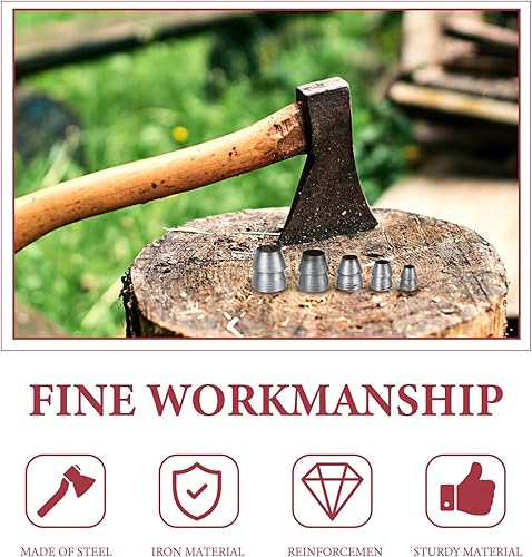Miniatura 6 de GANAZONO Cuñas de mango redondo, mango de martillo, mango de hacha de cuña para instalar cuñas de hierro, trineo y mauls de 0.315 in, 0.394 in,
