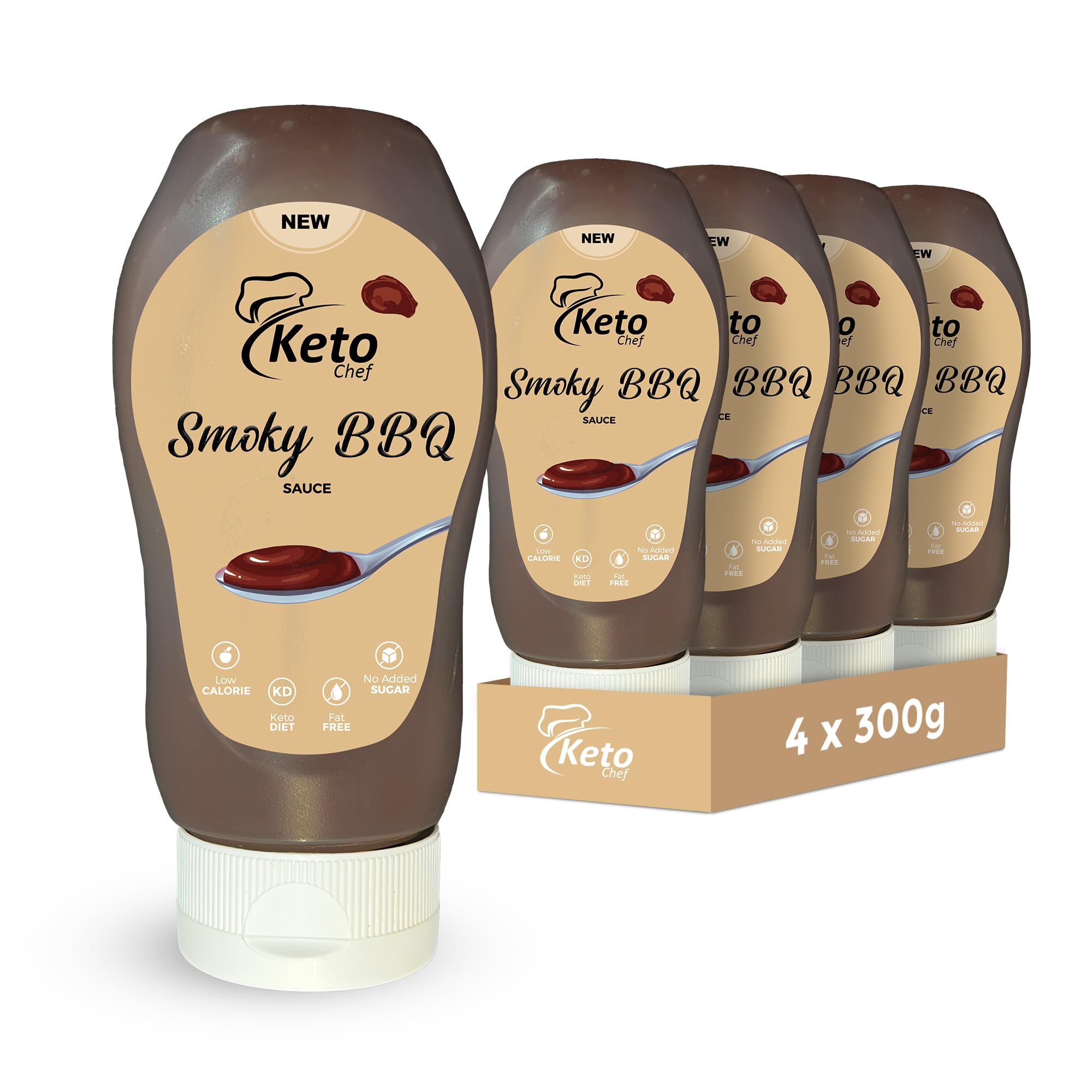 Sponsored Ad – Smoky Barbecue Sauce | Pack of 4 x 300ml | Low Calorie & Sugar Free BBQ Sauce | Gluten Free Vegan Condiment For Cooking, Stir Fry, Grilling & Dipping | No Artificial Flavours